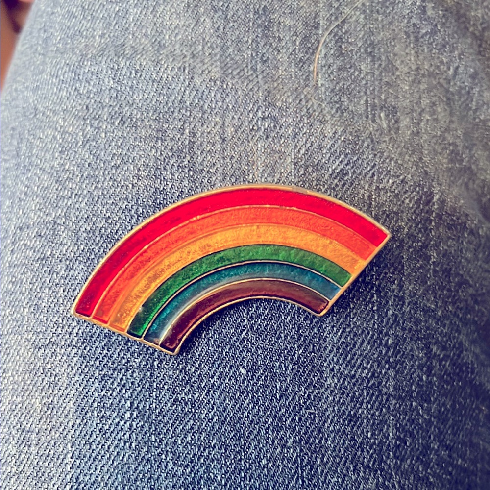 Vintage 1970s Colorful Rainbow Pin